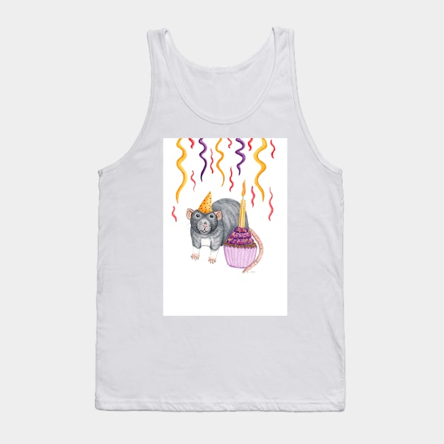 Birthday Rat Tank Top by WolfySilver